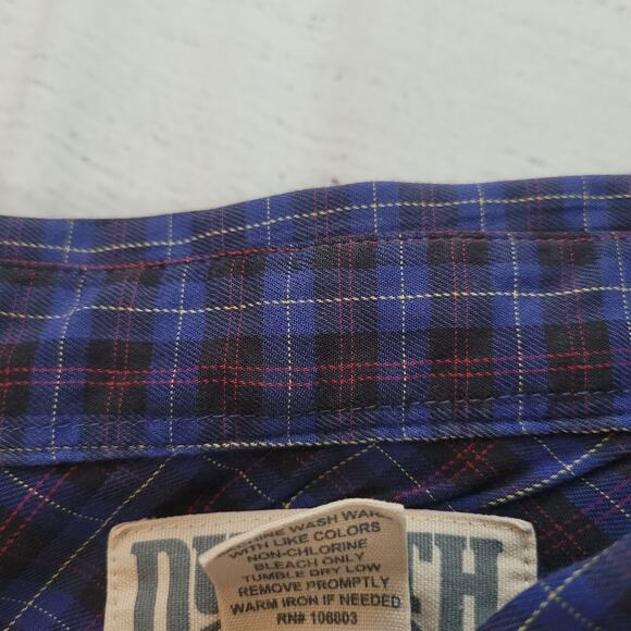 Duluth Trading Co Size 2XL Purple Plaid Button Up Wool Blend Knit Long Sleeve - Picture 4 of 7